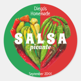 Fun red green Hot Chili Paprikaschoten Herzinfarkt Runder Aufkleber