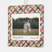 Fun Red Green Kariert Karo Weihnachten Foto Custom Keramikornament (Links)