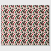 Fun Red Green Mix Weihnachtsleopard Print Geschenkpapier (Flach)