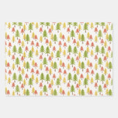 Fun Red Green Yellow Abstrakt Pine Tree Muster Geschenkpapier Set (Vorderseite)