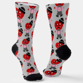 Fun Red Heart Men Valentines Crew Socks Socken (Gewinkelt)