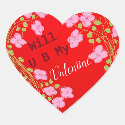 Fun Red Heart Valentine Stickers (Vorderseite)