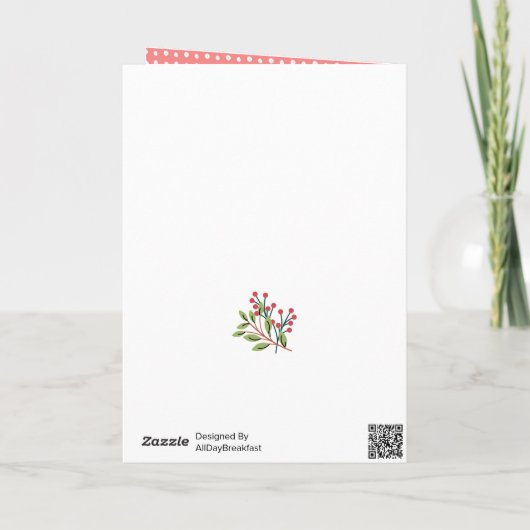 Fun Red Kariert Script Red Berry Frohe Weihnachten (Rückseite)