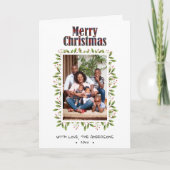 Fun Red Kariert Script Red Berry Frohe Weihnachten (Vorderseite)