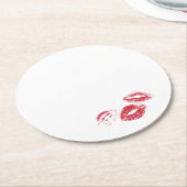 FUN! Red Lipstick Prints Napkins Runder Pappuntersetzer (Angewinkelt)