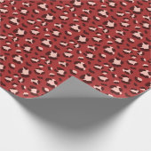 Fun Red Mix Weihnachtsleopard Print Geschenkpapier (Ecke)