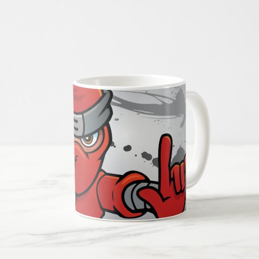 Fun Red Ninja Design Kaffeetasse (VorderseiteRechts)