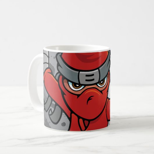 Fun Red Ninja Design Kaffeetasse (Vorderseite Links)