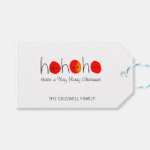 Fun Red Nose Ho Ho Weihnachten Geschenkanhänger (Vorderseite (Horizontal))