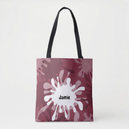 Fun Red Painting Spritzer Name Tote Bag Tasche