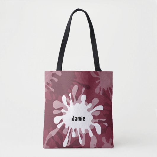 Fun Red Painting Spritzer Name Tote Bag Tasche (Vorderseite)