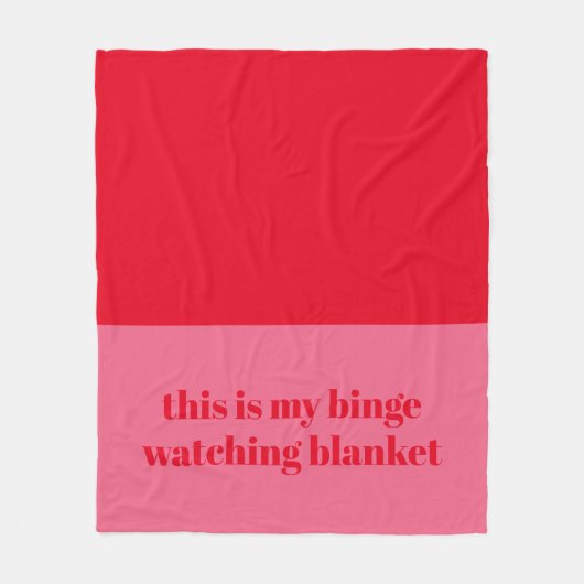 Fun Red Pink Custom Quote Binge Watching Fleecedecke (Vorderseite)
