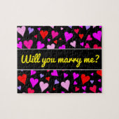 Fun Red, Pink, Lila & Magenta Herz Muster Puzzle (Horizontal)