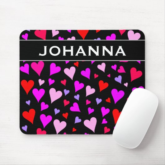 Fun Red, Pink, Lila & Magenta Herzmuster Mousepad (Mit Mouse)