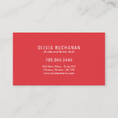 Fun Red Realistic Raspberry Pattern Business Card Visitenkarte (Rückseite)