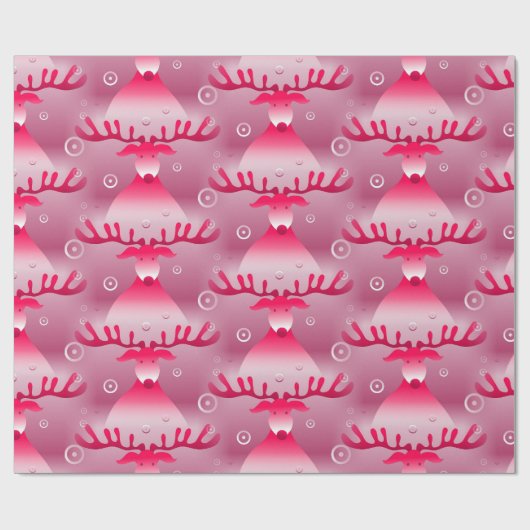 Fun Red Reindeer Geschenkpapier (Flach)
