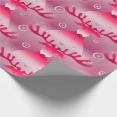 Fun Red Reindeer Geschenkpapier (Ecke)