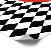 Fun Red Round Collage Black & White Streifen Poster (Ecke)