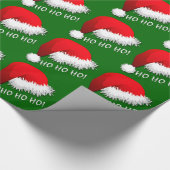Fun Red Santa Claus Hat HOHOHO Geschenkpapier (Ecke)