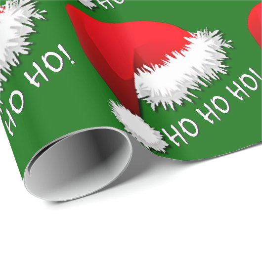 Fun Red Santa Claus Hat HOHOHO Geschenkpapier (Rolleneckpunkt)