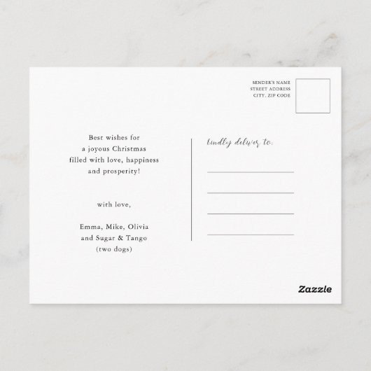 Fun Red Script Green Strumpfs Candy Cane Floral Postkarte (Rückseite)