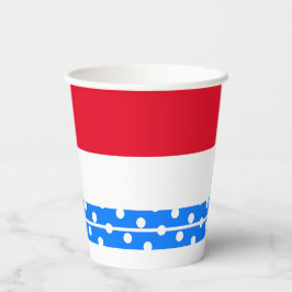 Fun Red Top White Polka Dots Blue Racing Streifen Pappbecher