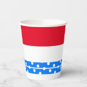 Fun Red Top White Polka Dots Blue Racing Streifen Pappbecher (Links)