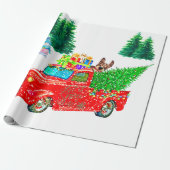 Fun Red Truck Snowmen, Dog Weihnachten Geschenkpapier (Ungerollt)