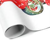 Fun Red Truck Snowmen, Dog Weihnachten Geschenkpapier (Rolleneckpunkt)
