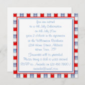 Fun Red, White and Blue Patriotic Party Einladung (Vorne/Hinten)