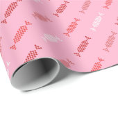 Fun Red, White Bonbon Candy All-Occasion Pink Geschenkpapier (Rolleneckpunkt)