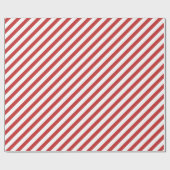 Fun Red & White Candy Strip Festliche Weihnachten Geschenkpapier (Flach)