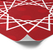 Fun Red White Geometric Muster Spirograph Design Poster (Ecke)