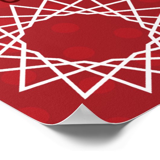 Fun Red White Geometric Muster Spirograph Design Poster (Ecke)