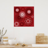 Fun Red White Geometric Muster Spirograph Design Poster (Küche)