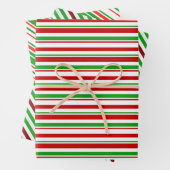 Fun Red, White, Green Christmas Inspiriert Lines Geschenkpapier Set (Beispiel)