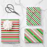 Fun Red, White, Green Christmas Inspiriert Lines Geschenkpapier Set<br><div class="desc">Diese festlichen Designs sind in Grün-,  Weiß- und Rottönen gehalten. Es könnte Spaß machen,  solche Papierblätter zu verpacken,  wenn Geschenke oder Geschenke zum Weihnachtsfeiern gegeben werden.</div>