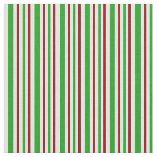 Fun Red, White, Green Christmas Inspiriert Lines Stoff