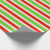 Fun Red, White, Green Christmas Inspiriert Muster Geschenkpapier (Ecke)