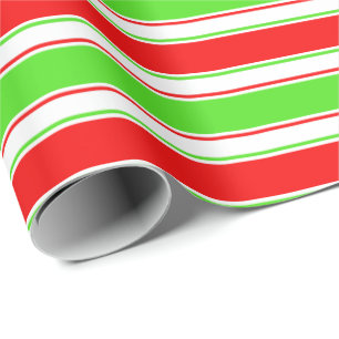 Fun Red, White, Green Christmas Inspiriert Muster Geschenkpapier