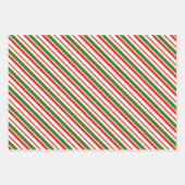 Fun Red, White, Green Christmas Inspiriert Muster Geschenkpapier Set (Vorderseite)
