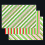 Fun Red, White, Green Christmas Inspiriert Muster Geschenkpapier Set<br><div class="desc">Diese lustigen,  festlichen Weihnachtsgeschenkpapiere zeichnen sich durch gestreifte Muster aus,  die Farben Rot,  Weiß und Grün haben. Es könnte lustig sein,  solche Papierblätter zu verpacken,  wenn Geschenke zum Weihnachtsfest verpackt werden.</div>