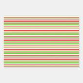 Fun Red, White, Green Christmas Inspirierte Muster Geschenkpapier Set (Vorderseite)