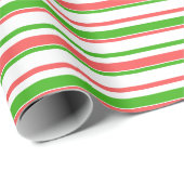 Fun Red, White, Green Linse/Strickmuster Geschenkpapier (Rolleneckpunkt)