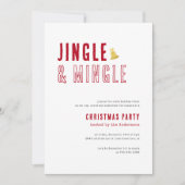 Fun Red & White Jingle & Mingle Weihnachten Party Einladung (Vorderseite)
