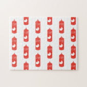 Fun Red White Ketschup Pattern Sauce Puzzle (Horizontal)