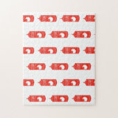 Fun Red White Ketschup Pattern Sauce Puzzle (Vertikal)