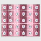 Fun Red White Popcorn Streifen Aquarellmuster Geschenkpapier (Flach)