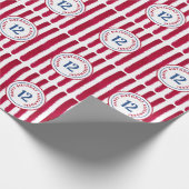 Fun Red White Popcorn Streifen Aquarellmuster Geschenkpapier (Ecke)