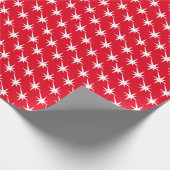 Fun red & white Sternexplosion Muster modern cool Geschenkpapier (Ecke)